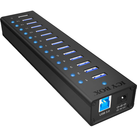 Icy box ib-ac6113 Hub USB (noir, 13x USB 3.0, 1x port de chargement USB)
