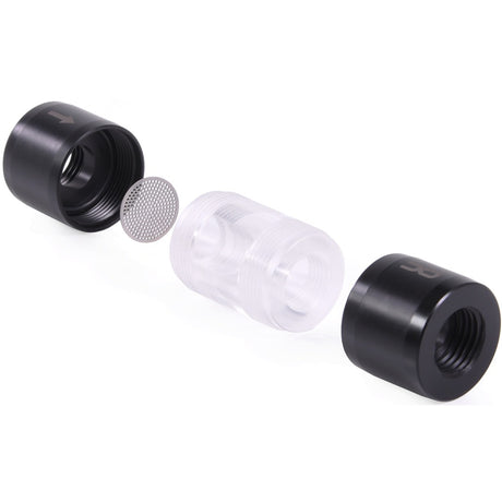 Alphacool eiszapfen filtre en ligne en acétal acrylique g1 4 filetage intérieur (noir transparent)