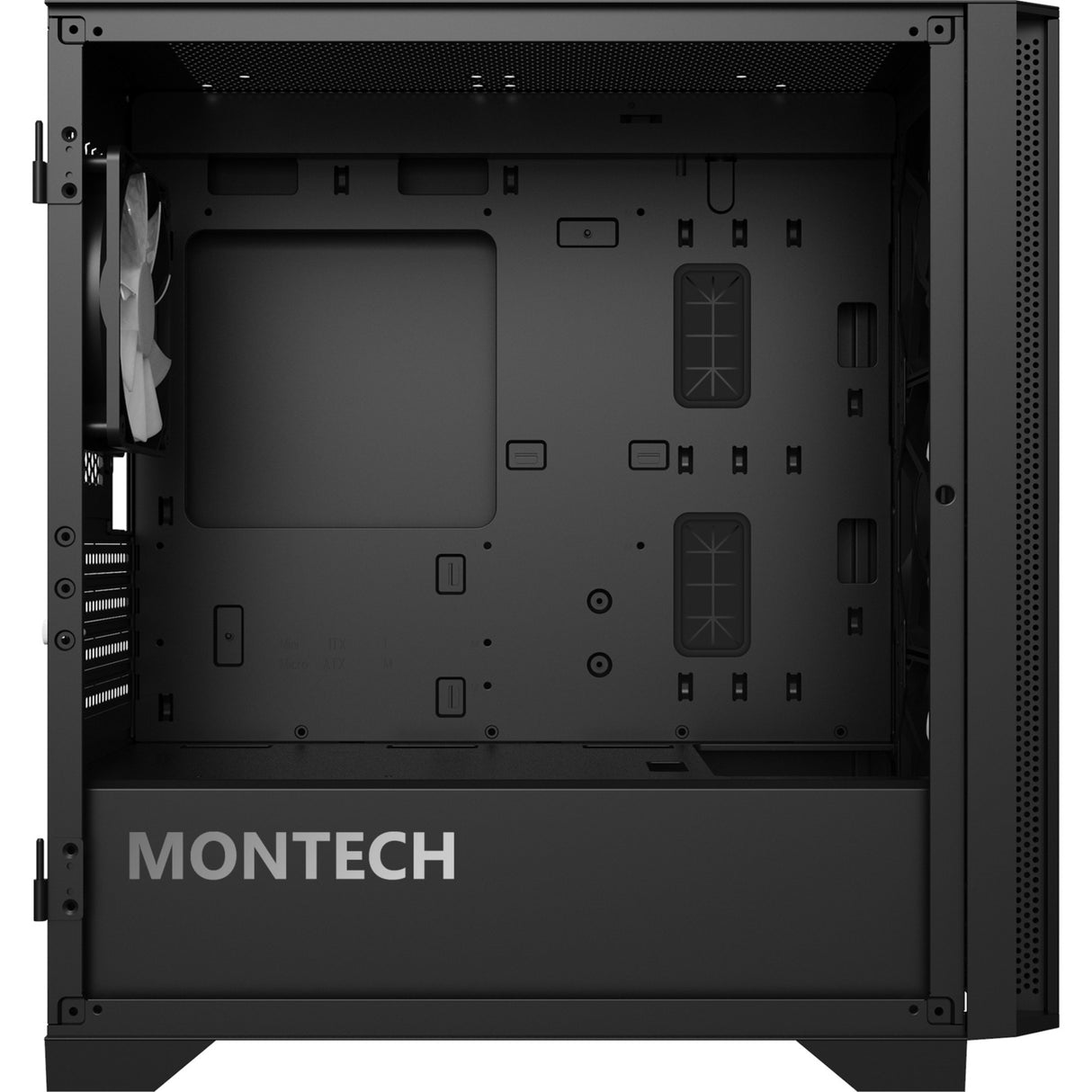 Boîtier mini tour Montech air 100 argb (noir | 3x USB-A | verre trempé)