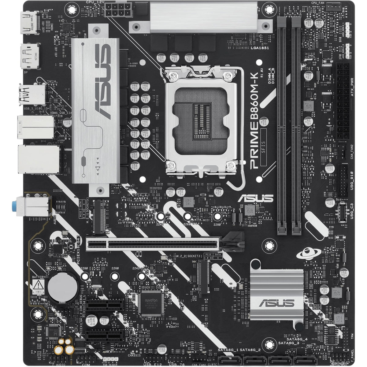 Carte mère Asus Prime B860M-K Socket 1851 (2,5 Go-LAN, Son, µATX)