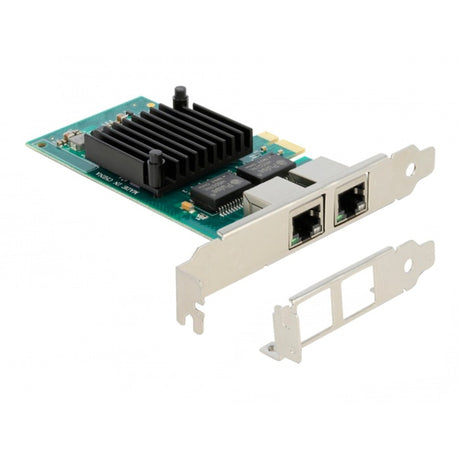 Delock carte pci express x1 2 x adaptateur réseau rj45 gigabit lan i350