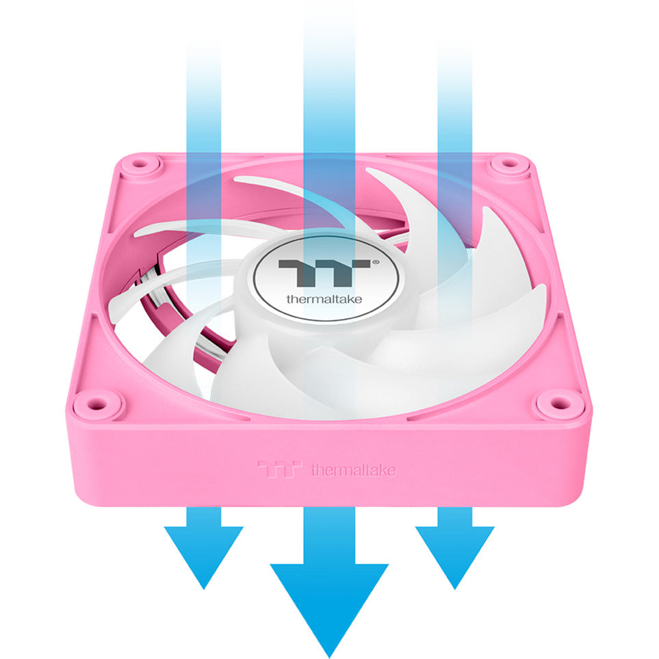 Thermaltake ct120 ex argb sync pc cooling fan pink (3-fan pack) case fans (pink, 3 stuks, 120 x 120 x 25 mm, pwm)
