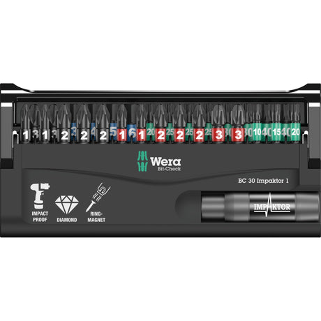 Wera bit-check 30 impacteur 1 jeu d'embouts (30 pièces)