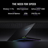 Ordinateur portable de jeu Asus ROG Strix G18 G815LR-S9103W 18 Copilot+ (noir gris | Core Ultra 9 275HX | RTX 5070 Ti | 32 Go | SSD 2 To)