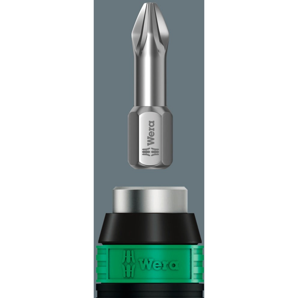Wera 7440 41 42 Jeu de tournevis dynamométriques Kraftform 0,3-6,0 nm (noir vert, 27 pièces, avec mandrin sans clé Rapidaptor)