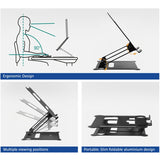 Support pour ordinateur portable Act Connectivity, aluminium, pliable, réglable en hauteur en continu (noir)
