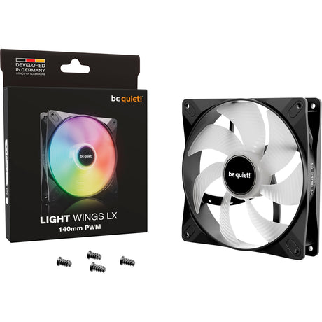Soyez silencieux! Light Wings LX PWM RVB Ventilateur de boîtier (Noir, 140 x 140 x 25 mm)