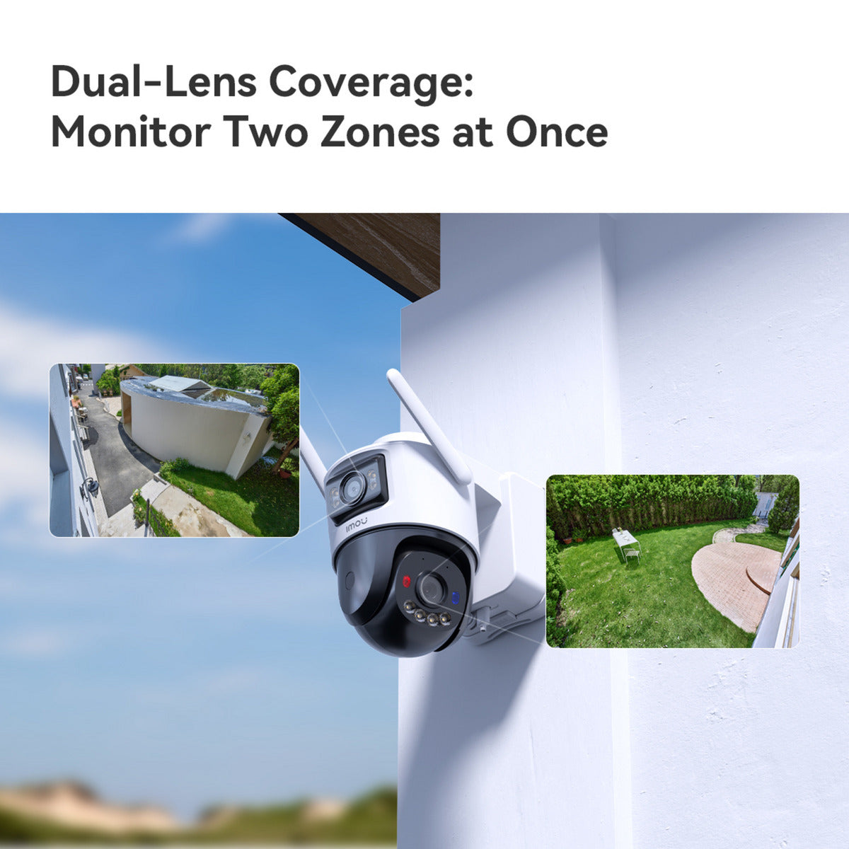 Imou aov dual lens 5mp+5mp buitencamera (wit, 3k, 4g lte, wifi 6, solar panel)