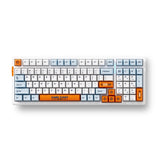 Mchose G98 Pro Orange Blue Snow Tiger Clavier de jeu mécanique RVB personnalisé tri-mode sans fil (bleu, disposition américaine (Qwerty), TTC Snow Tiger, RVB, échange à chaud, PBT double prise, sans fil | Bluetooth | USB-C)