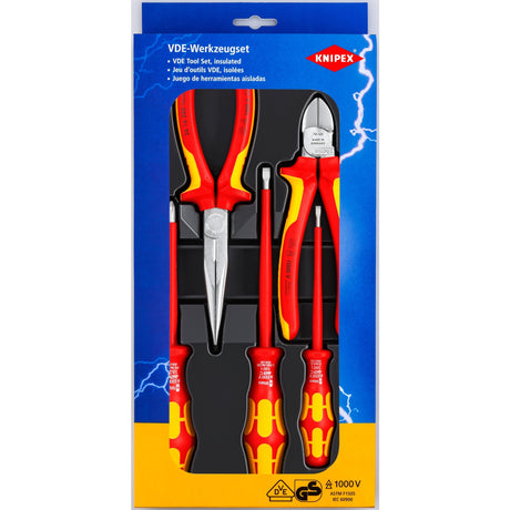 Knipex vde set d'outils 00 20 13 set d'outils (rouge jaune, 5 pièces)