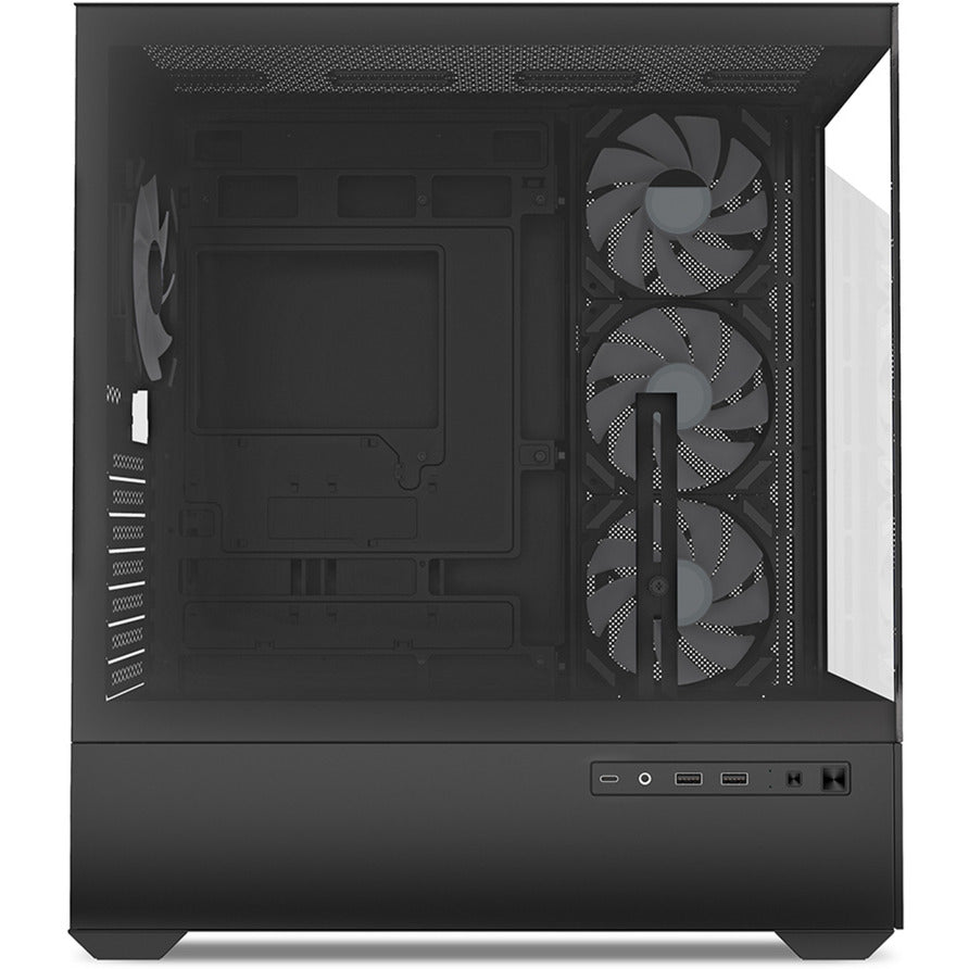 Boîtier tour midi Sharkoon ak6 rgb (noir | 2x usb-a | 1x usb-c | rgb | verre trempé)