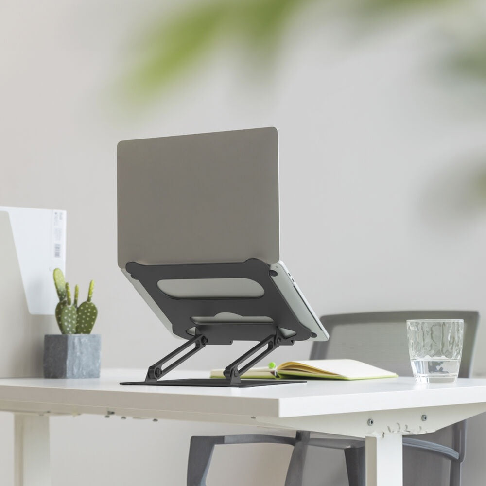 Support pour ordinateur portable Act Connectivity, aluminium, pliable, réglable en hauteur en continu (noir)