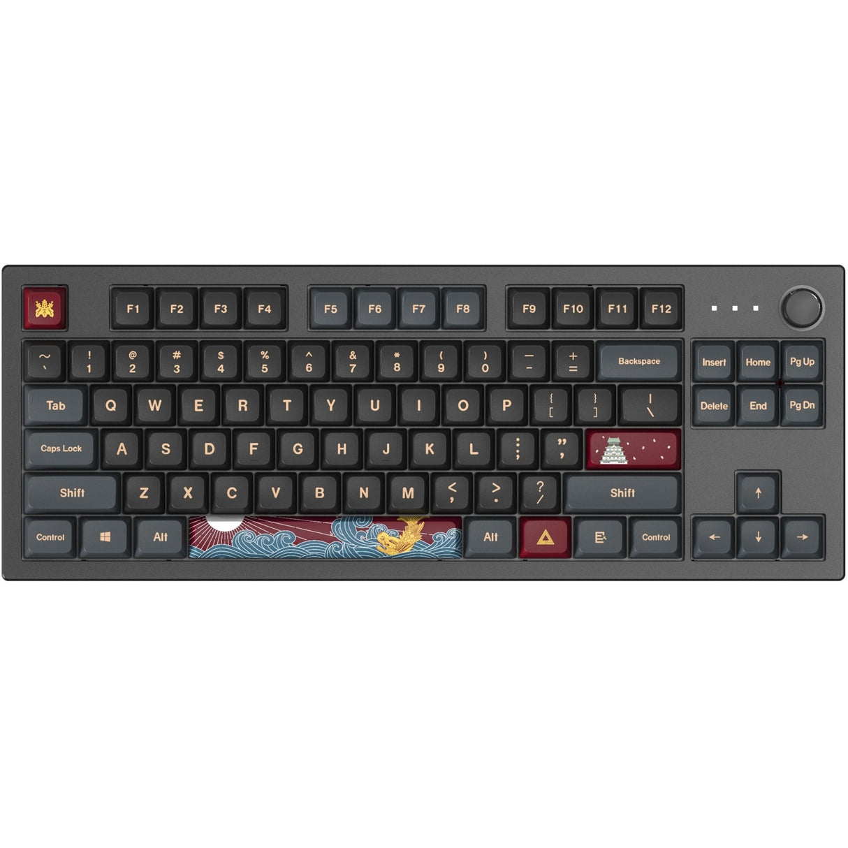 Clavier mécanique Montech mkey dark tkl rgb (noir, disposition américaine (qwerty), gateron g pro jaune, 80 % (tkl), remplaçable à chaud, rgb, pbt)