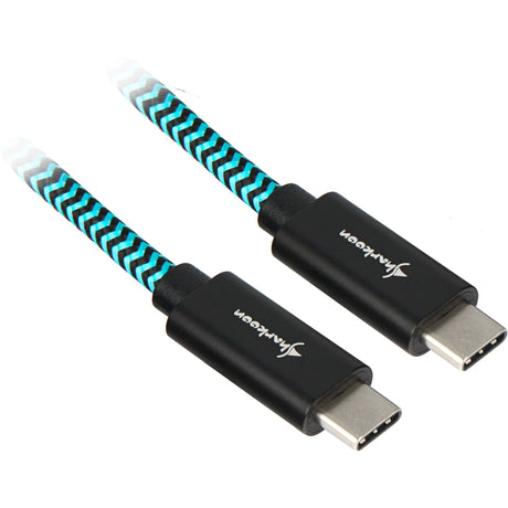 Câble Sharkoon USB 3.2, USB-C > USB-C (noir bleu clair, 0,5 mètre)