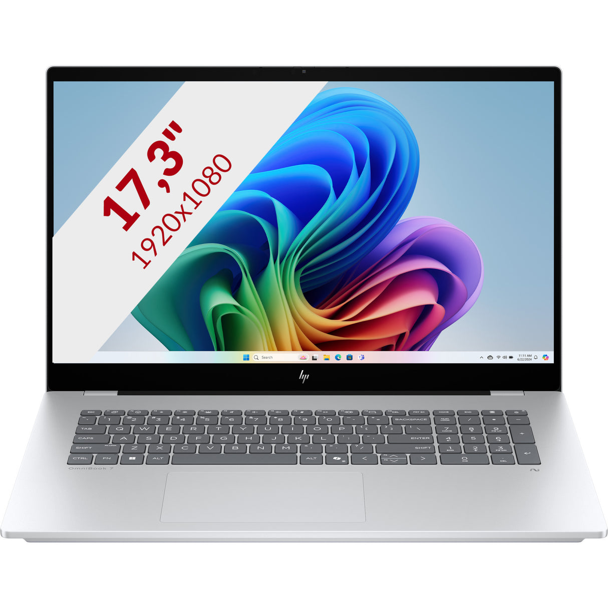 Hp omnibook 7 ngai 17-dc0050nd 17.3 copilot + ordinateur portable (argent | core ultra 5 226v | intel arc 130v | 16 go | SSD 512 go | tactile)