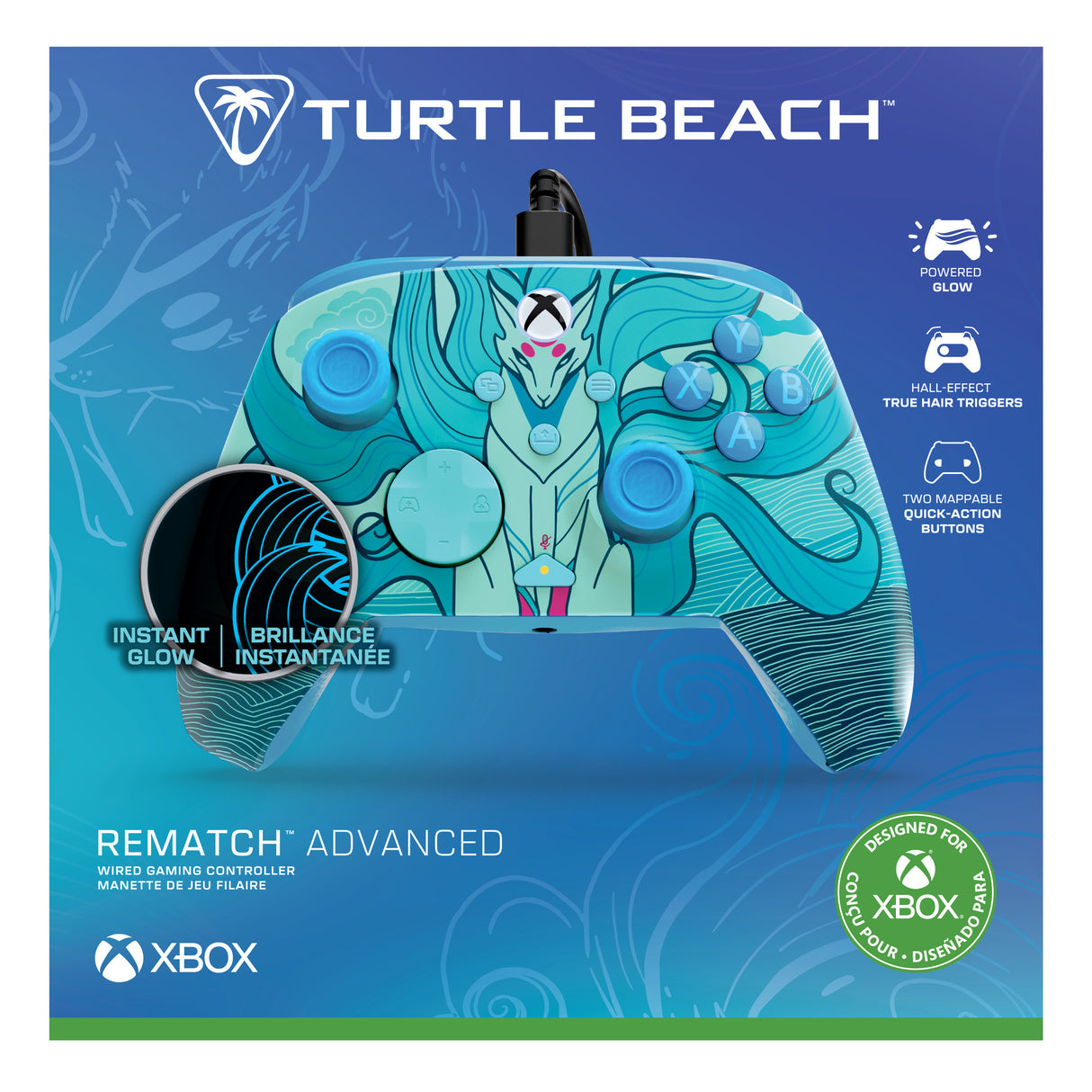 Manette filaire avancée Turtle Beach Rematch (Blue Kitsune, Xbox Series X|S, Xbox One, PC)