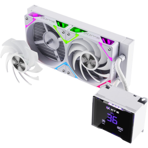 Xyz pc gear hydrotemp aio 240 refroidissement par eau (blanc, argb, pwm)
