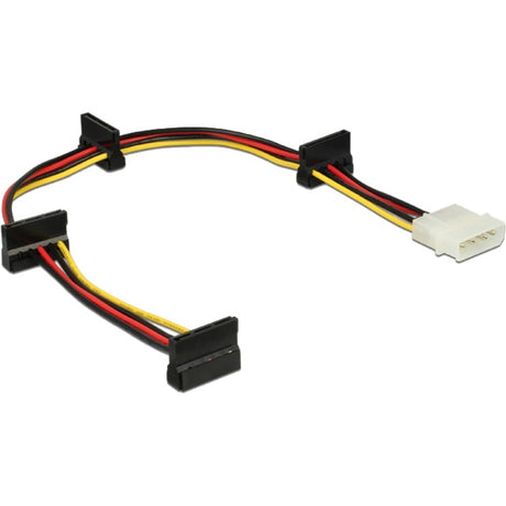 Delock câble d'alimentation prise Molex 4 broches > 4x adaptateur SATA 15 broches (noir rouge, 0,4 mètre)