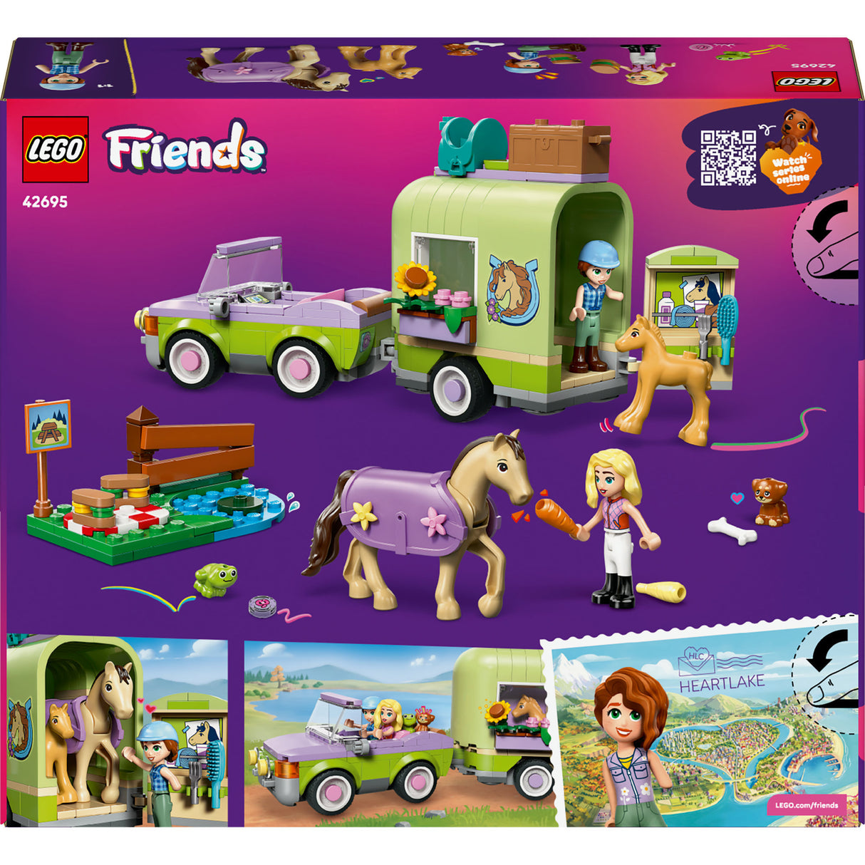 Lego Friends 42695 remorque avec cheval et poulain