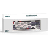 Clavier mécanique rétro 8bitdo n édition (gris, disposition américaine (qwerty), boîte kailh blanche, 100%, bluetooth basse consommation, sans fil 2,4 g, usb)
