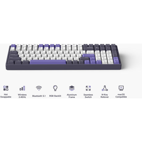 IQUnix F97 Clavier mécanique sans fil Lavandin