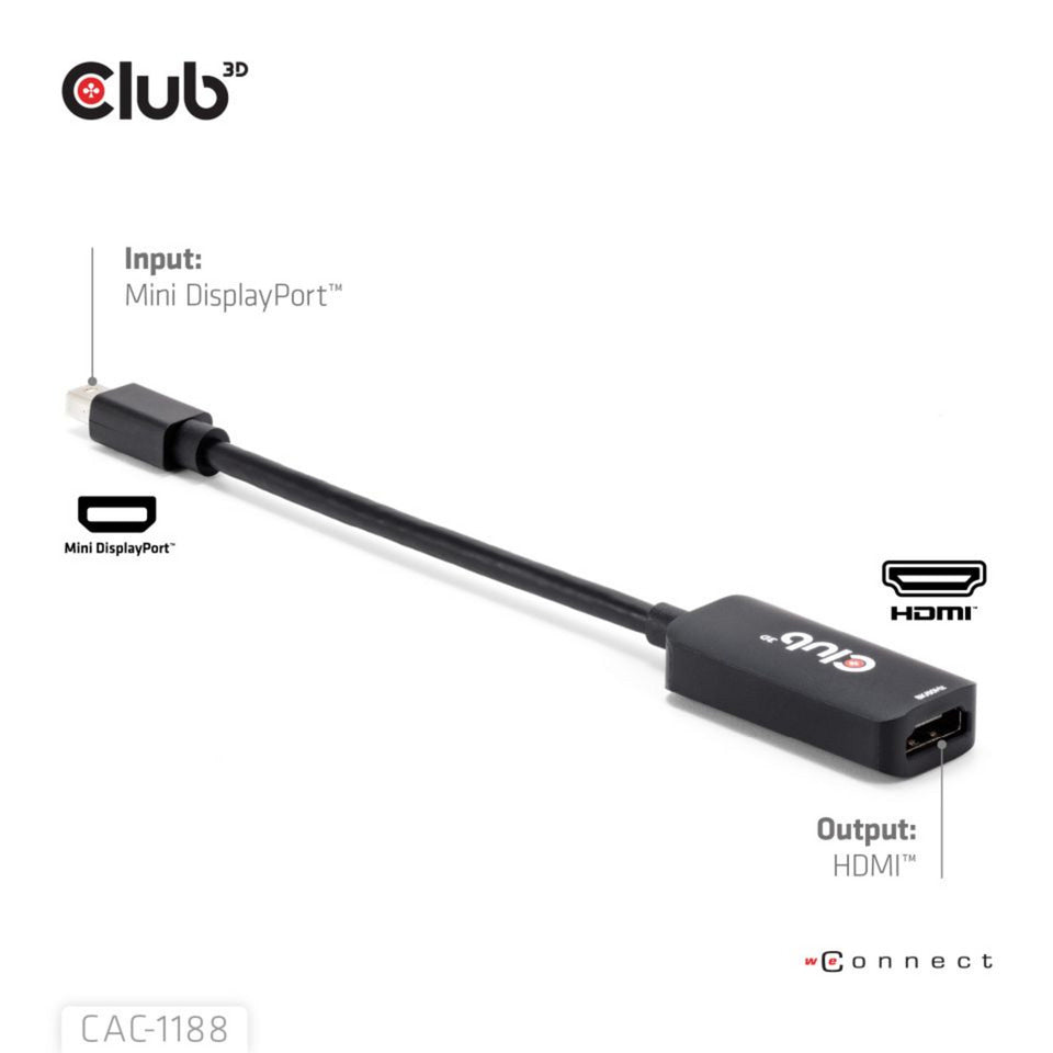 Adaptateur Club 3D Mini Displayport 1.4 vers HDMI 8K60Hz M-F (noir)