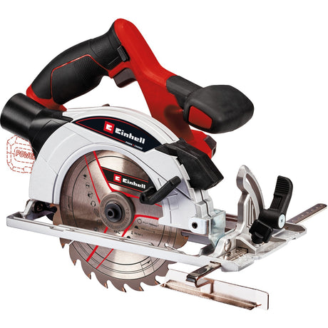 Scie circulaire sans fil Einhell te-cs 18 165-1 li solo - power x-change - 18 v li-ion - 4 200 t min - ø165x20 mm 18 t - max. profondeur de coupe : 90° 45° : 54 35 mm - excl. batterie et chargeur