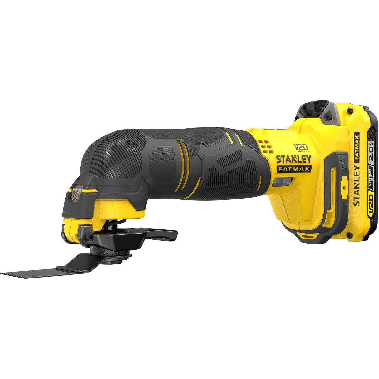 Outil multifonction Stanley fatmax v20 18v (jaune noir, étui, 2 batteries (2,0ah) et chargeur (2a) inclus)