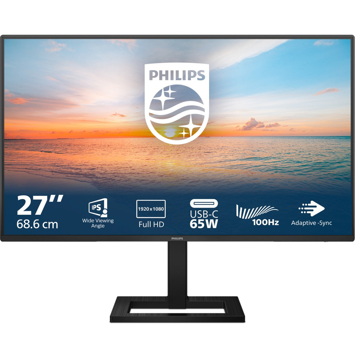 Moniteur Philips 27e1n1300ae 00 27 (noir, HDMI, 2x USB-A, USB-C)