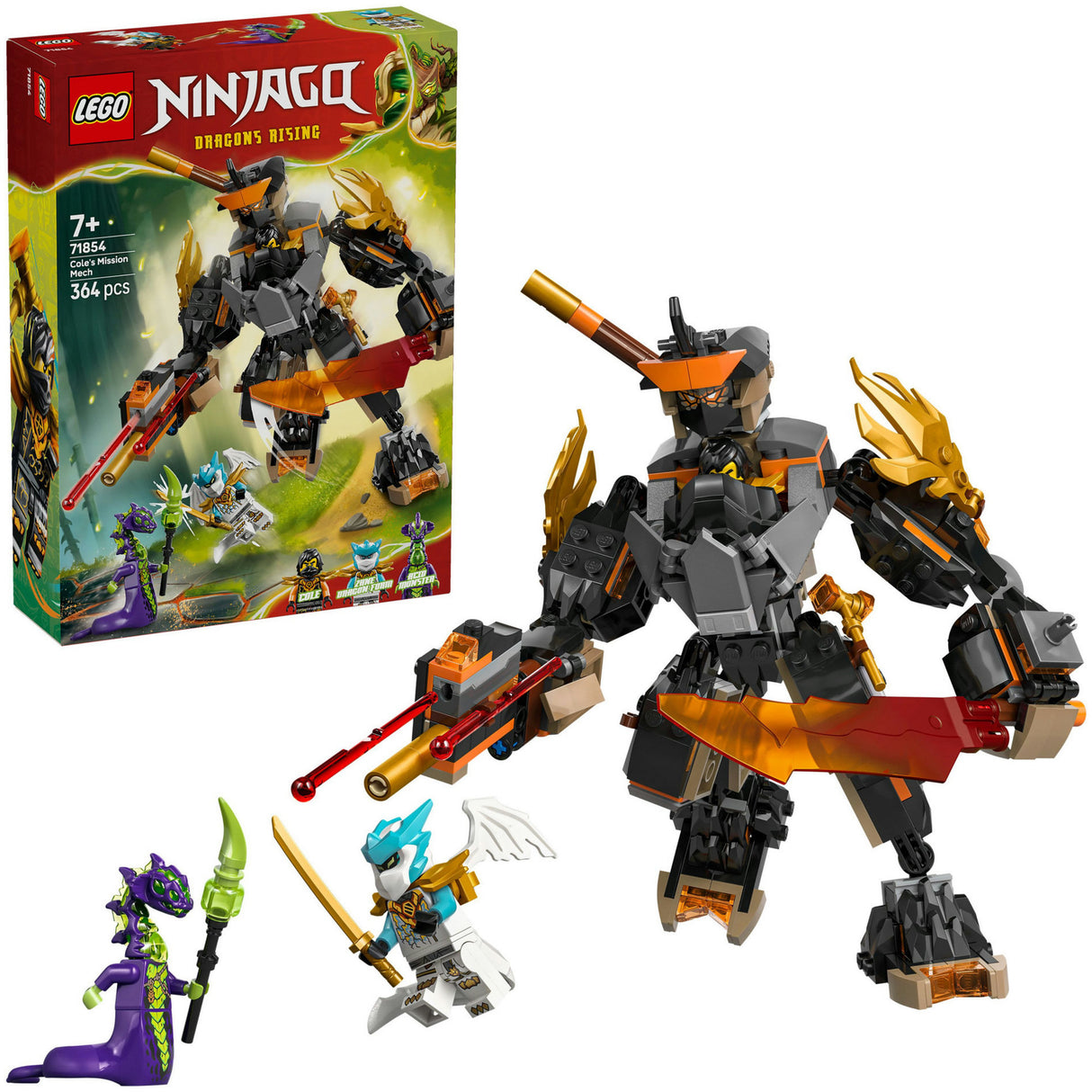 Lego Ninjago 71854 Le robot de mission de Cole et Zane le dragon