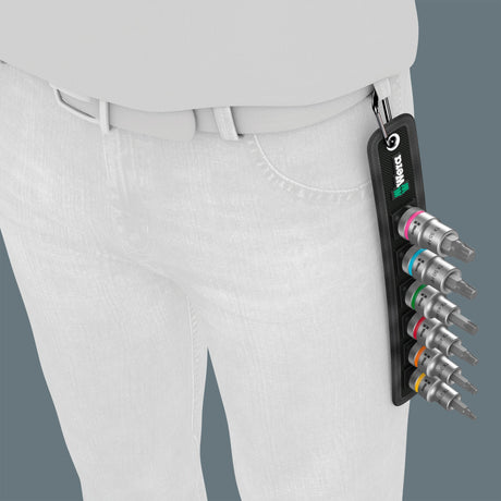 Wera Belt C 3 Jeu de douilles Zyklop, 1 2 clés à douille (noir, 6 pièces, avec fonction de maintien)