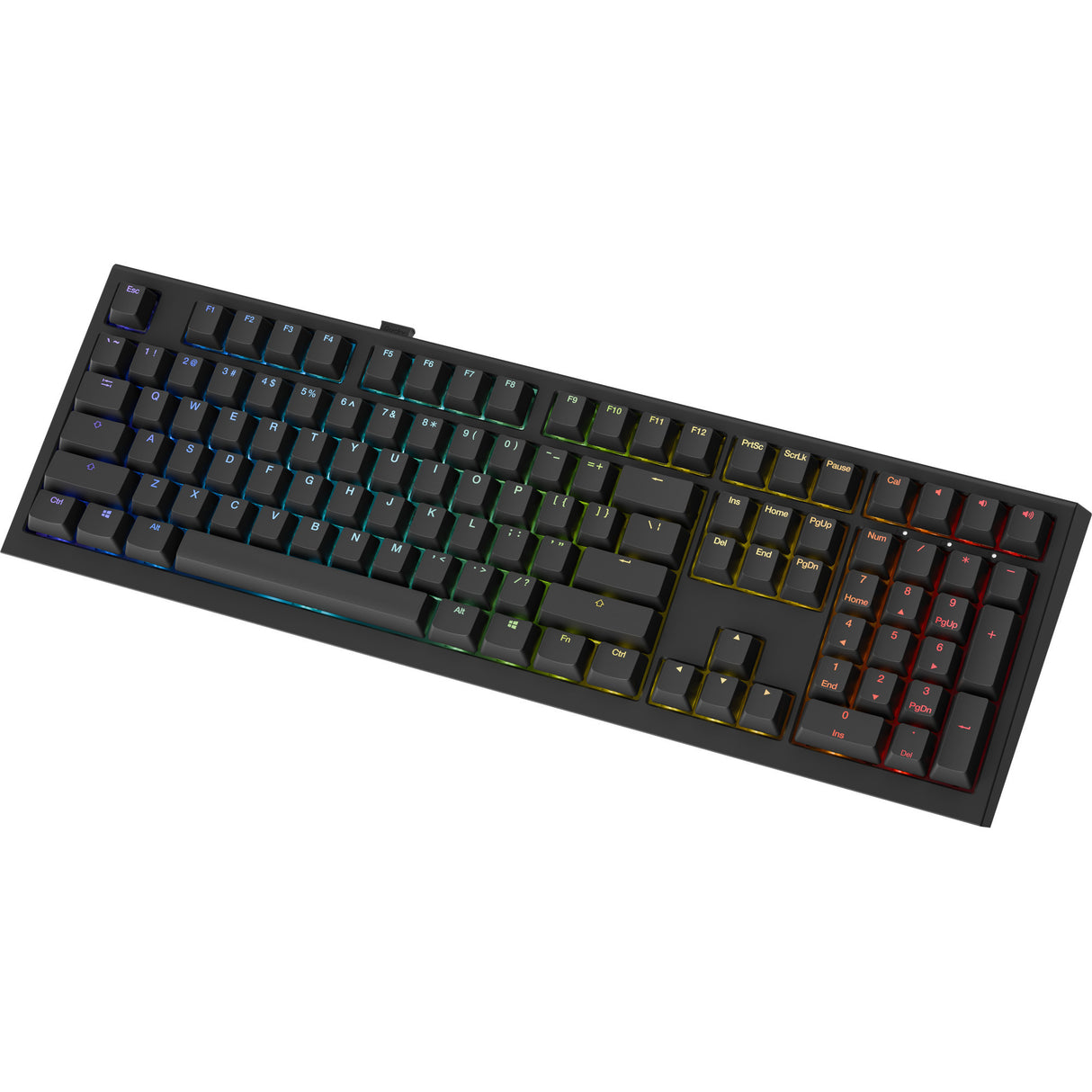 Ducky one x clavier mécanique RVB sans fil (noir, disposition américaine (qwerty), inductif, 100 %, remplaçable à chaud, pbt, 2,4 ghz | bluetooth | usb-c)