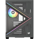 Boîtier tour midi Xyz PC Gear Qubex (noir | 2x USB-A | 1x USB-C | Verre trempé)