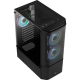 Boîtier tour midi Aerocool quantum mesh v3 (gris noir | 3x USB-A | RVB | fenêtre)