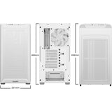 Soyez silencieux! boîtier tour midi pure base 501 airflow (blanc | 2x USB-A | 1x USB-C)