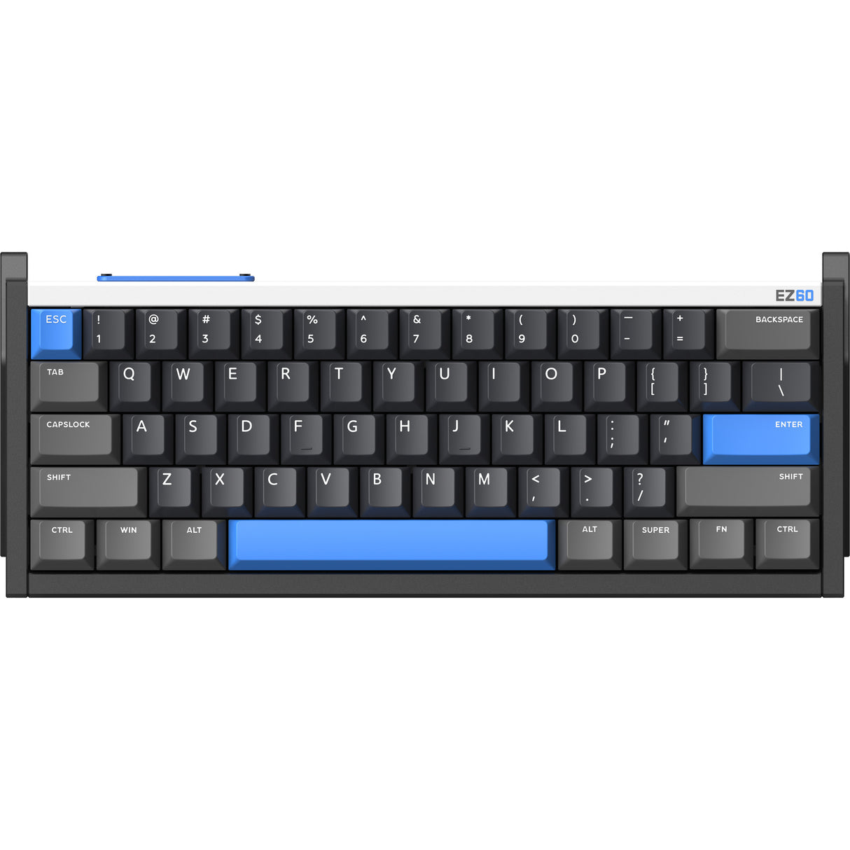 Clavier de jeu à commutateur magnétique Iqunix ez60 (noir, disposition américaine (qwerty), jeu de jade magnétique Gateron, 60 %, RVB, touches PBT double injection)