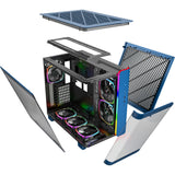 Boîtier tour midi Montech king 95 pro (bleu | 2x USB-A | 1x USB-C | RVB | verre trempé)
