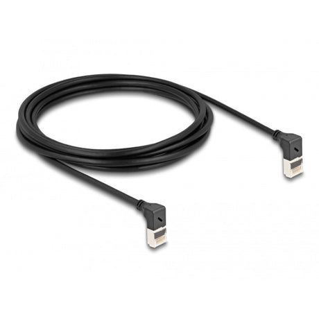 Delock câble réseau rj45 cat.6a s ftp slim 90° vers le haut coudé vers le haut câble de 3 m (noir)