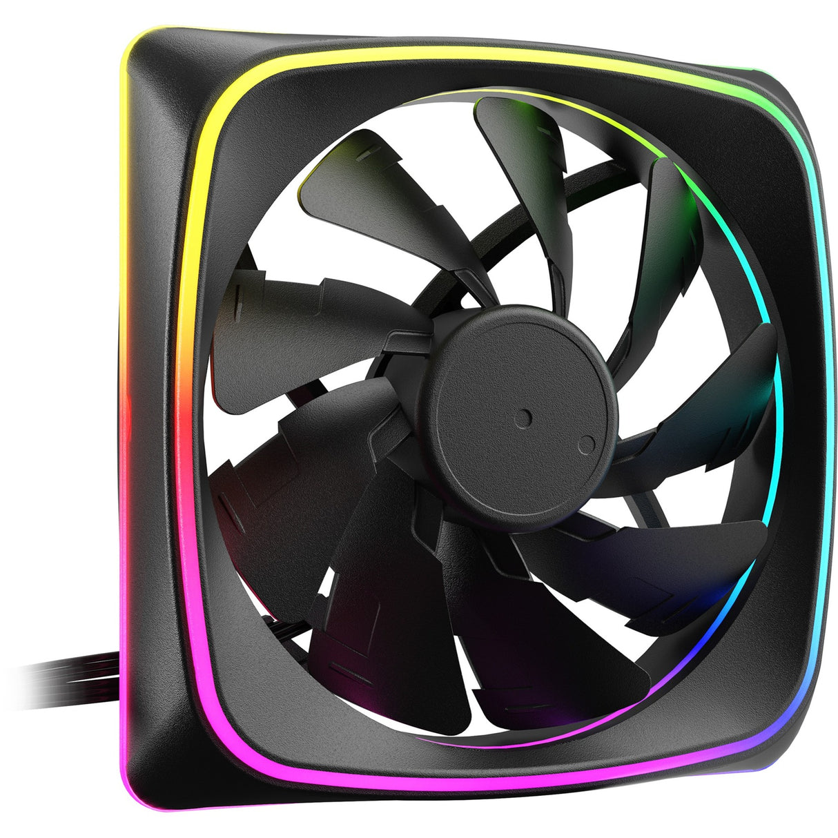 Sharkoon requin lumières rgb pwm ventilateur de boîtier (noir, 120 x 120 x 25 mm)