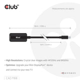Adaptateur Club 3D Mini Displayport 1.4 vers HDMI 8K60Hz M-F (noir)