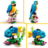 Lego Creator 3en1 perroquet exotique - grenouille - ensemble de jouets animaux poisson pour enfants - 31136