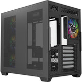 Boîtier tour midi Xyz pc gear tesseract x (noir | 2x USB-A | 1x USB-C | verre trempé)