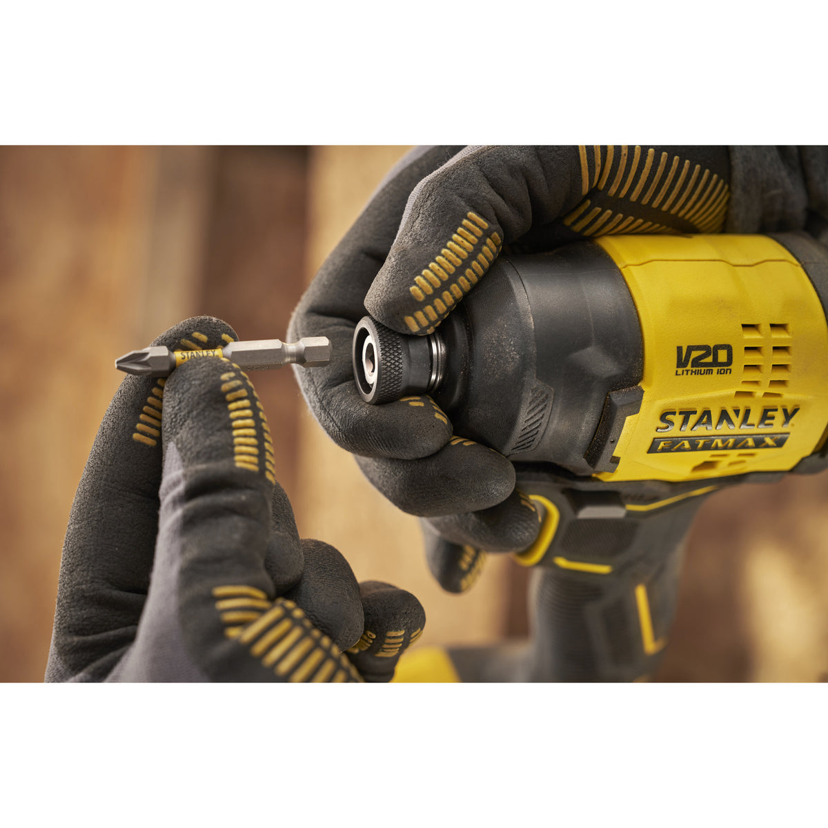 Tournevis à percussion Stanley fatmax v20 18v (noir jaune, batterie et chargeur inclus, avec étui)