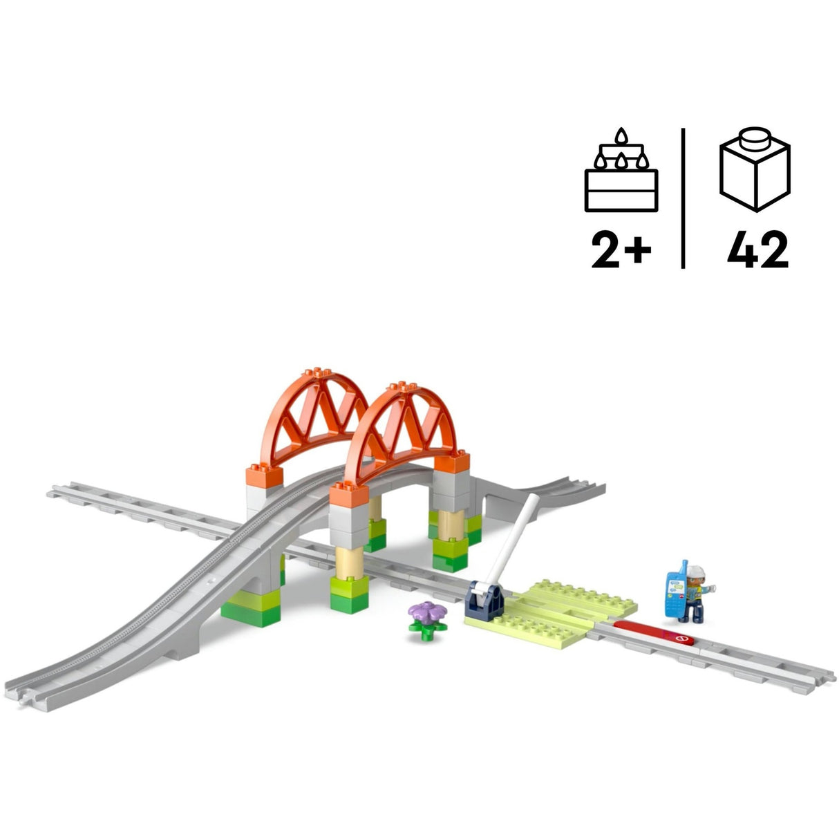 Lego Duplo Town 10426 Ensemble d'extension du pont ferroviaire et des voies ferrées