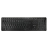 Cherry KW 9100 slim, clavier (noir argenté, disposition UE (QWERTY), commutateurs à ciseaux, ABS, USB-C, 2,4 GHz, Bluetooth)