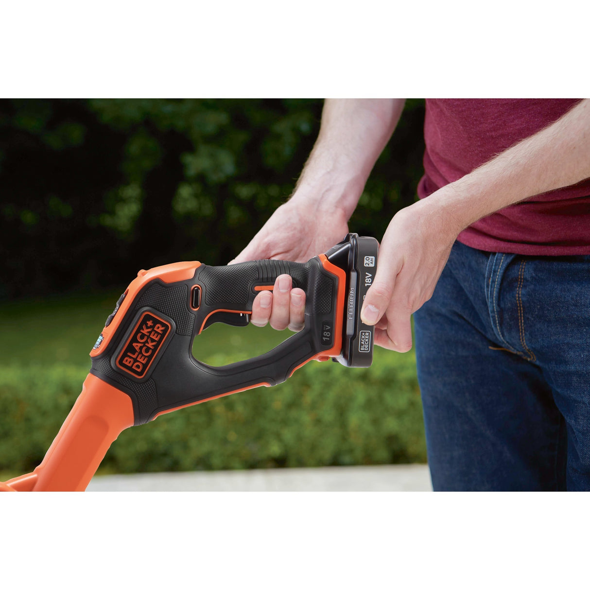 Coupe-herbe Black+decker 18v avec 2 lames et coupe-herbe à batterie (noir orange, 25 cm, batterie incluse)
