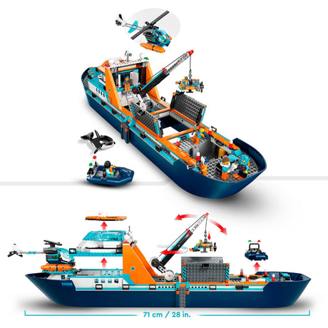 Lego city - jouet de construction d'un navire de recherche polaire (60368)