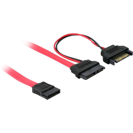 Delock slim sata 13 broches > 7 broches sata + adaptateur secteur sata (rouge, 0,5 mètres)