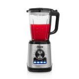 Princess 212094 mixeur solid pro (acier inoxydable noir, 1,75 litres | bloc de couteaux en acier inoxydable 6 couteaux | fonction de nettoyage automatique | pièces lavables au lave-vaisselle)