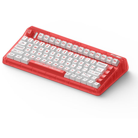 Clavier mécanique sans fil Iqunix og80 joy seller (rouge, disposition américaine (qwerty), pierre de lune iquunix, 80 % (tkl), LED RVB, remplaçable à chaud, pbt, 2,4 GHz | Bluetooth 5.1 | USB-C)